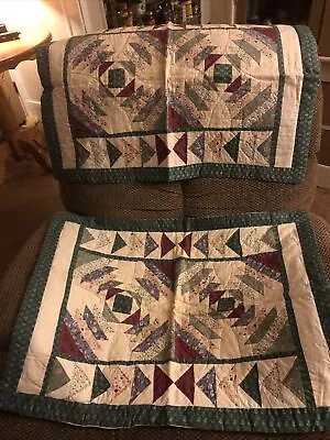 Lot 2 Modern Stitched Quilt Pillow Shams  • $50