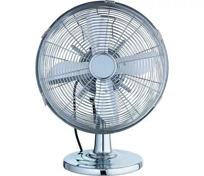 Challenge 12 Inch 3 Speed Oscillating Table Desk Fan - Chrome 2975188 • £29.99