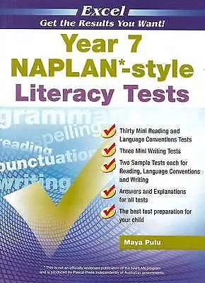 NAPLAN-style Literacy Tests: Year 7 By Maya Puiu (Paperback 2010) • $21.50