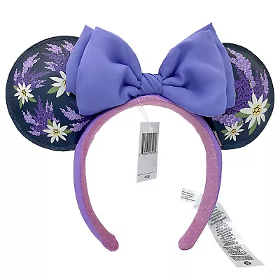 Flowers Purple Bow Minnie Ears Mickey Mouse Disney- Parks Ears Headband Ears • $14.62