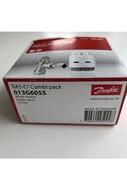 DANFOSS RAS-C2 COMBI ANGLED 8/10mm RADIATOR VALVE 013G6055  White Sensor (SN) • £14.99