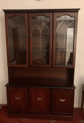 £40 • Buy Vintage Wall Storage Unit Display Cabinet Dresser  Cupboards Mahogany Wirral