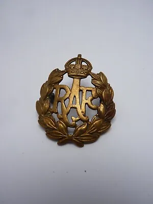 RAF Air Force WWII Era Airman's Brass Cap Badge. • £0.99