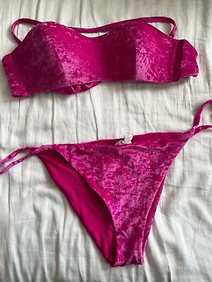 Calzedonia Bikini Pink Velour 10/12/14 • £9.99