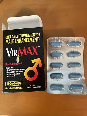 Virmax Male Enhancer 10ct Enhance Sexual Function Dietary Supplement Exp 09/25 • $6.95