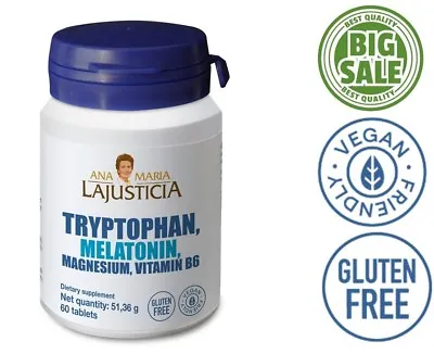 Ana Maria Lajusticia Tryptophan Melatonin Magnesium Vitamin B6 Vegan Friendly • $19.98