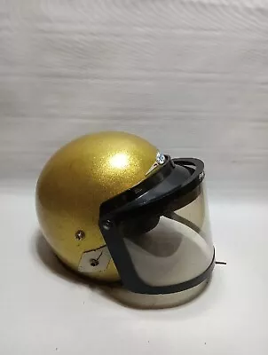 Vintage Gold Metal Flake Metallic Helmet (XL) • $54