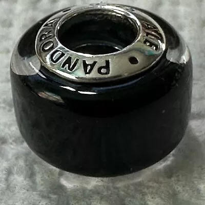 Black Mini Murano Glass Charm   Authentic 925 ALE Silver • $18
