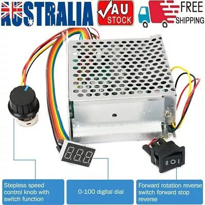 DC10V-55V 12V 24V 48V 100A PWM Motor Speed Controller CW CCW Reversible Switch • $18.59