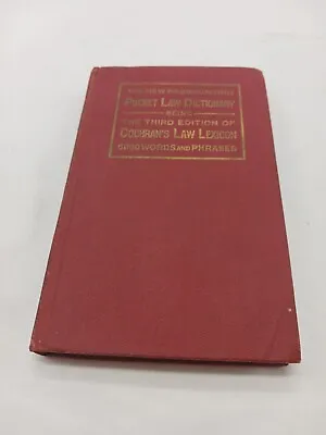 Antique Book  1924 The New Pronouncing Pocket Law Dictionary Cochran's Law • $11.99