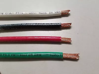 10' Ea Thhn Thwn 6 Awg Gauge Black White Red Green Stranded Copper  Wire • $39.95