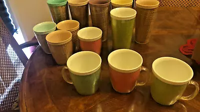 MCM 13 Piece Melmac Raffiaware Straw/ Burlap Tea Glasses/ Cups • $35