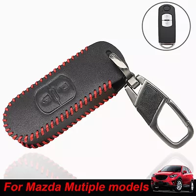 $8.79 • Buy 2 Button Leather Car Key Fob Case Cover For Mazda CX-3 CX-5 CX-7 2 3 5 6 CX9 MX5