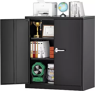 Metal Garage Storage Cabinet With 2 Doors And 2 Adjustable Shelves 36' Lockable • $114.98