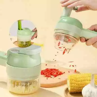 4In1 Electric Vegetable Cutter Set Handheld Wireless Food Masher Chopper Grinder • $14.99