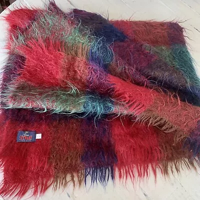 Glen Stewart Throw Blanket ~ Jewel Tones 70% Mohair 30% Wool  48”x72”  Scotland • $181.07