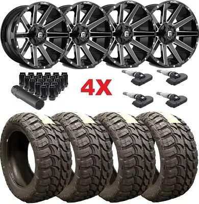 Fuel Contra D615 Black Rims 33 12.50 20 Tires M/t Mud Chevy Silverado Ram 1500 • $2795