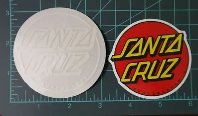 Santa Cruz Skateboards Vintage 90's 1 Red Dot 1 White Logo Round Stickers X 2 • $12