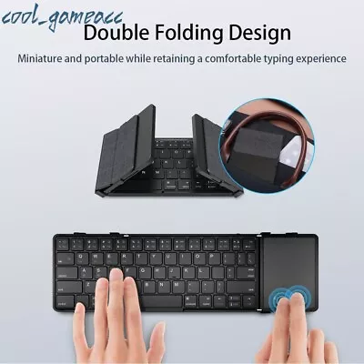 Portable Mini Foldable Mute Wireless Bluetooth Travel Keyboard With Touchpad/Num • $43.80