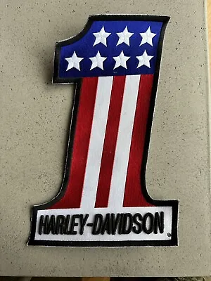Vintage Large Authentic Harley-Davidson American Flag USA 1 One Patch 12in X 8in • $39.38
