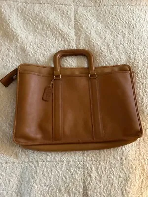 Rare! Vintage 80s Coach British Tan Slim Satchel Briefcase Made In USA! EUC • $155