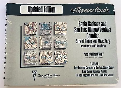 Thomas Guide Santa Barbara San Luis Obispo Ventura Counties 1992 Census Tract 90 • $79.99