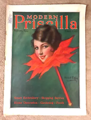 Feb 1929 MODERN PRISCILLA Magazine Nice Shape GREAT COVER ART • $14.50