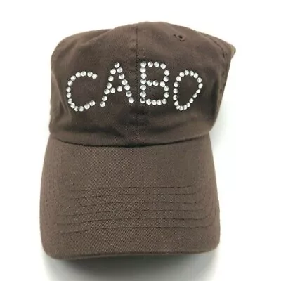 $9.99 • Buy Cabo San Lucas Sparkly Hat Cap Strapback Brown Vacation Travel B74D
