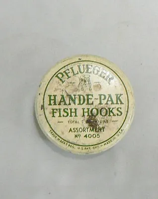 Vintage Pflueger Hande-pak Fish Hooks Tin With Hooks • $12.99