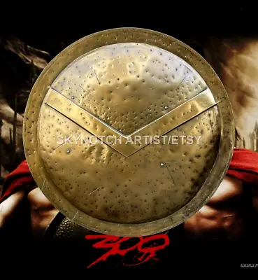 24“ Medieval 300 Spartan Shield King Leonidas 18 Gauge Steel Halloween Costume • $169.51