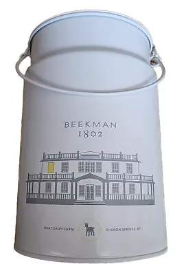 Beakman 1802 Goats Milk PAIL Tin Can 12 In Tall 7 In Wide. Cute Farmhouse Decor • $23