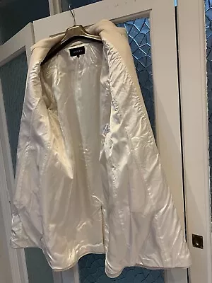 Jaeger Designer High Quality Wool Double Breasted Coat Ivory Size 14 • £39.99