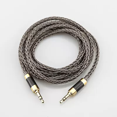 16cores Copper Silver Braided 3.5MM To 3.5MM Audio Cable AUX Male To Male Stereo • $42.30