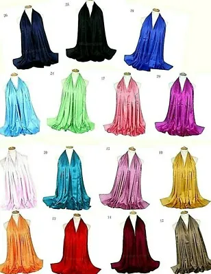 High Quality MAXI Satin Silk Like Head Scarf Hijab Islam Muslim Women 180cm*70cm • $11.99