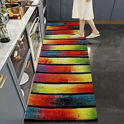 Modern Luxury Hand Carved Multi Colour Carpets Small Large Floor Rugs Runner Mat • £16.99