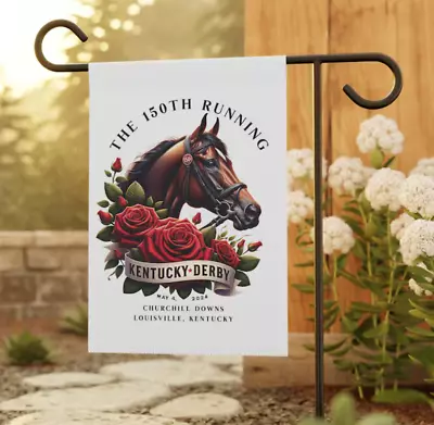 Kentucky Derby 150Th Anniversary Garden Flag Horse Racing Flag • $9.50