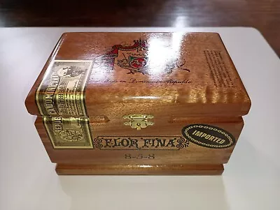 A-Fuente Flor Fina 8-5-8 Maduro Wooden Hinged Natural Wood Hand Made Cigar Box • $19.99