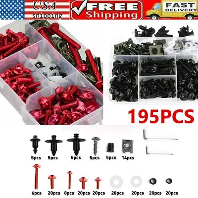 195PCS Fit For M6 M5 Kawasaki Motorcycle Complete Fairing Bolts Kit Screws Nut • $20.99