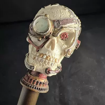 Steampunk Skull Swagger Walking Cane | Mechanical Theme | Metal Staff • $28.94