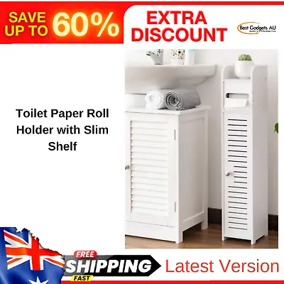 $59.82 • Buy Toilet Roll Holder Toilet Paper Roll Holder With Slim Shelf Over Toilet Storage
