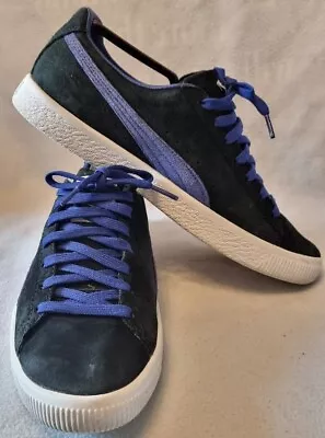 £29.95 • Buy Puma Clyde Classic Men's Shoes Size Uk 7.5 Black Electric Blue Suede Sneakers
