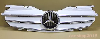 Front Grille Mercedes Benz SLK R170 W170 All Chrome & White 1998-2004 With Logo • $285