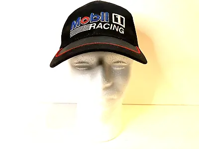Mobil 1 Racing Hat Cap Pegasus Logo Nascar Black Rubberized Bill • $0.99
