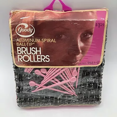 Vintage 1970s Goody Brush Rollers Aluminum Spiral Ball-Tip Curlers 14 Medium • $9.99