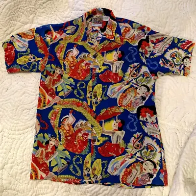 Avanti Hawaii Silk Matson Menu Aloha Hawaiian Shirt Spooner Sun Surf Kahala S • $120