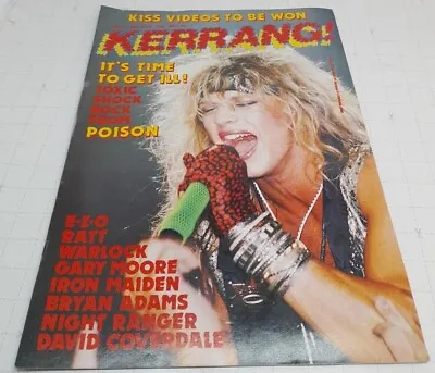 Kerrang! Issue 144 Vintage Poison Ratt Warlock Iron Maiden Gary Moore Coverdale • £3.99