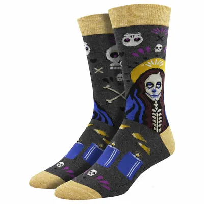 Socksmith Men's Bamboo Crew Socks Wicked Voodoo Sugar Skull Novelty Footwear • $18