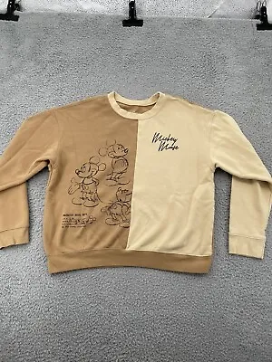 Disney Mickey Mouse Sweatshirt Women's XL Extra Large Brown Tan Crewneck • $19.95