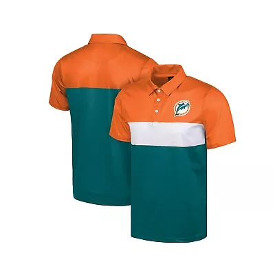 Miami Dolphins NFL Colorblock Retro Polo Shirt FREE SHIP! • $44.99