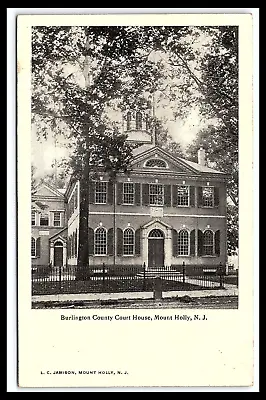 Mount Holly NJ Postcard Burlington County Court House Unposted  Pc214 • $9